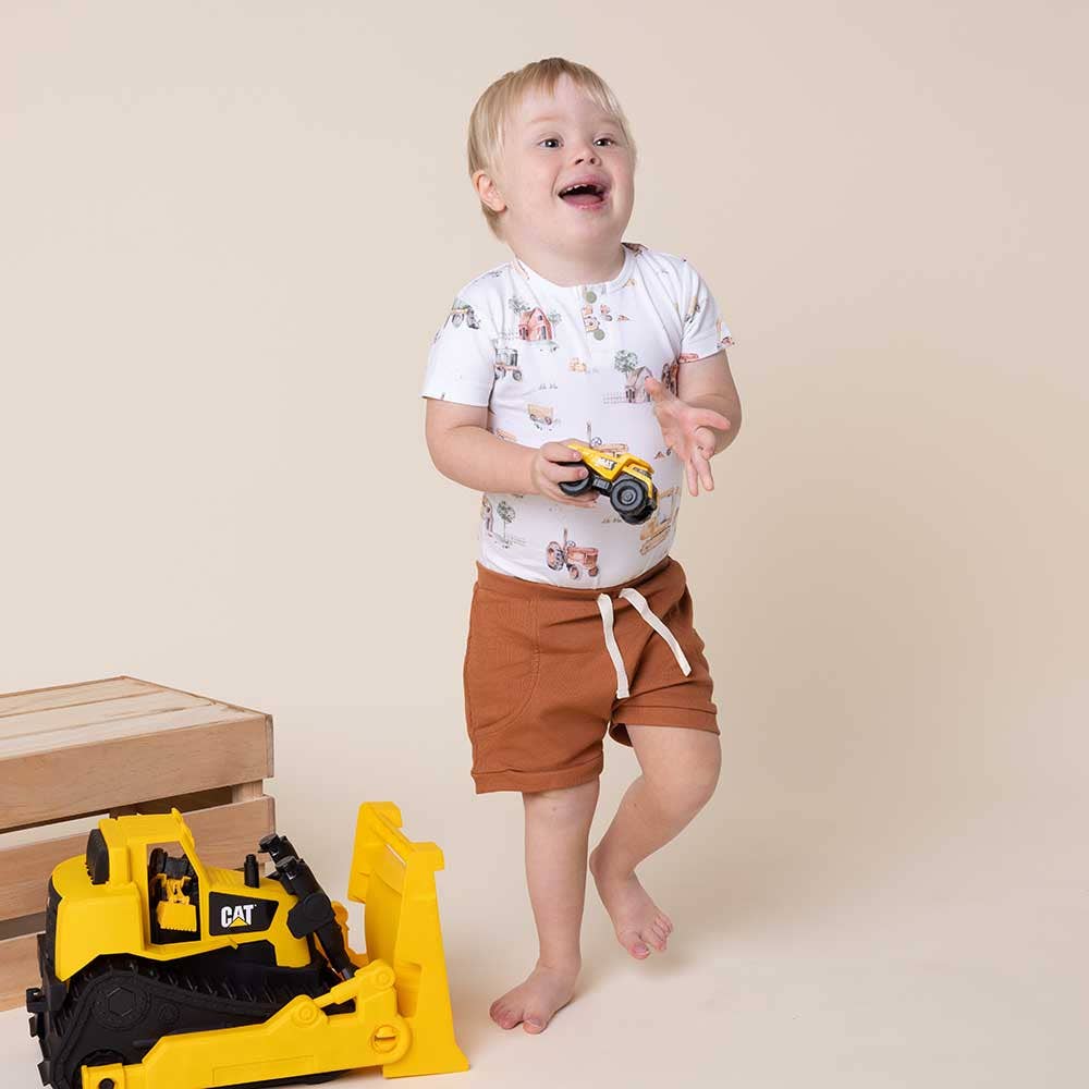 Diggers & Tractors Short Sleeve Organic Bodysuit