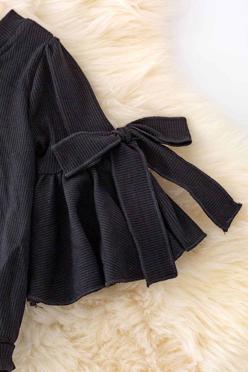 BLACK BELL SLEEVE ONESIE