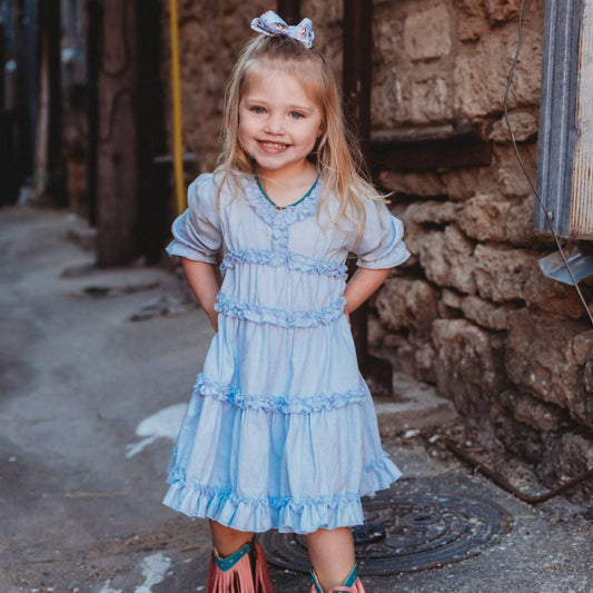 Denim Ruffle Dress